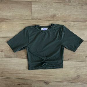 Soft ruched gray top